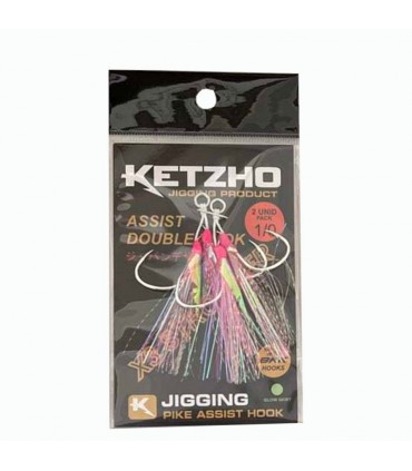Anzuelo Pike WO Assist hook doble varios tamaños Pink 2 unidades