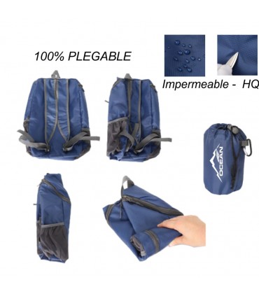 Mochila dobrável Ocean MK 20L 42x28x20cm cor Azul