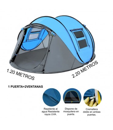 BOOT 2,20*1,20*0,95M PopUp Blau Zelt