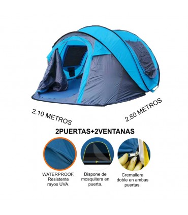 TITAN Wasserdichtes 2,80*2,10*1,2M PopUp Blaues Zelt