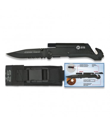 Faca K25 Tático sílex/lanterna 9,5 cm