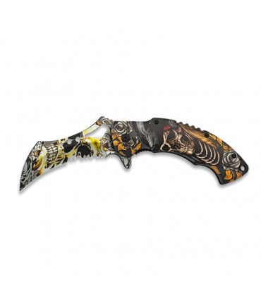 Couteau à lame Albainox 3D Skull 8.3cm