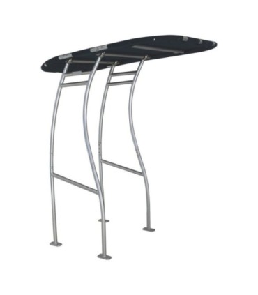 Toldo T-Top PRO 1.5 Tela preta em alumínio anodizado prata