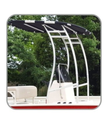 Toldo T-Top PRO 1.5 Tela preta em alumínio anodizado prata