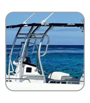 Toldo T-Top PRO 2.0 aluminio anodizado Silver lona negra