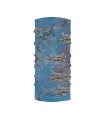 Bandana braga de cuello Ocean 25x50 Fishing Gyotaku blue