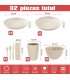 Spiel Geschirr 32 Stück Polypropylen (PP) L beige