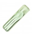 Jeux poitrine fourchette + cuillère + couteau vert