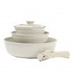 Set Olla + Sarten + Cazo + Couvercle et poignée détachable. Beige