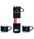 Isothermal thermos bottle with 2 cups 0.5 liters black