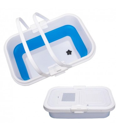 Basket / folding cube with lid and hatch 13L 39,5x26cm