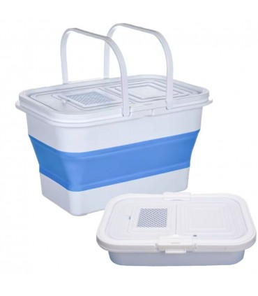Panier / cube pliant avec couvercle et trappe 13L 39,5x26cm