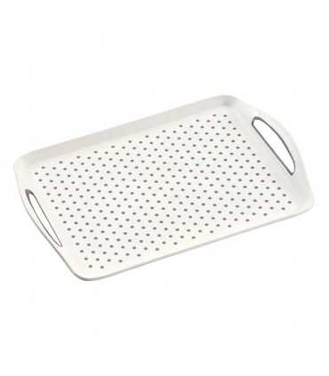 Anti-slip tray with tote 45x32cm white