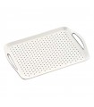 Bandeja antideslizante con asas 45x32cm blanca
