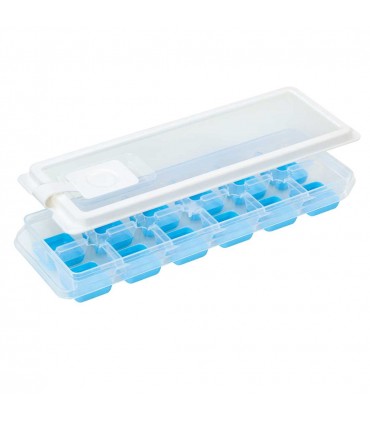 Silicone de gelo cubos de molde com tampa e rolha acolchoada