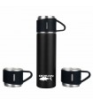 Isotherme Thermosflasche mit 2 Tassen 0,5 Liter schwarz