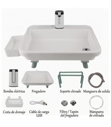Kit Portable Sink with USB Faucet 50x43x15.5cm