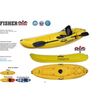 KAYAK BEACH 9 LONG 2.70m LARGEUR 0.80m jaune