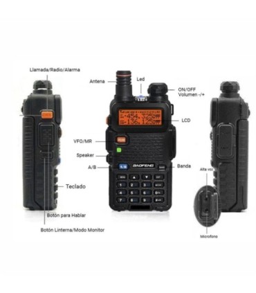 Rádio VHF portátil Baofeng UV-5R Configurado com canais marítimos