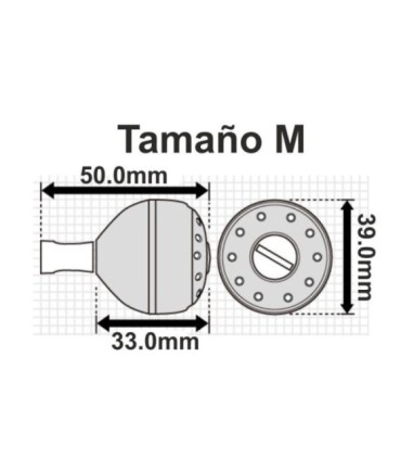 Knob Fisherpro Deluxe Silver Black M 50x33x39