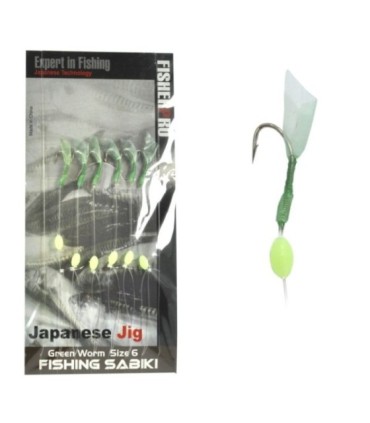Sabiki Green Larva No. 6 Pack 6 ganci