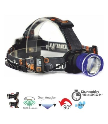 Head Light Super Zoom 1600Lumens 3AA lanterna de farol