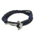 Bracelet Leather Anchor Blue