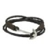 Bracelet Manchette Cuir Ancre Marron
