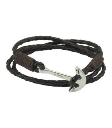 Brazalete pulsera Leather Anchor Brown