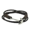 Leather Anchor Brown Cuff Bracelet