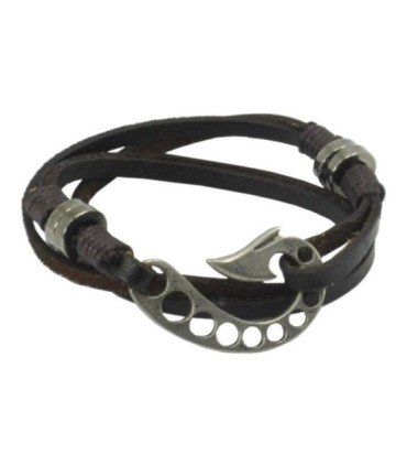 Bracelet jonc en cuir marron BH