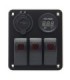 Panel 3 interruptor+voltimetro+Toma USB