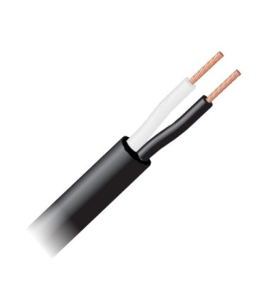 Mangueira flexível de cabo elétrico 2x1mm medidor preto