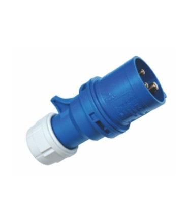 PCE male plug 240V 16A 2+T blue