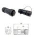 Connecteur d'antenne M12 2 contacts IP67