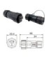 Connettore aria M16 2 contatti IP67