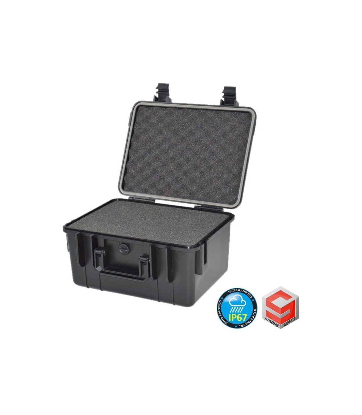 Briefcase waterproof box 280X230X155 w/foam 7"