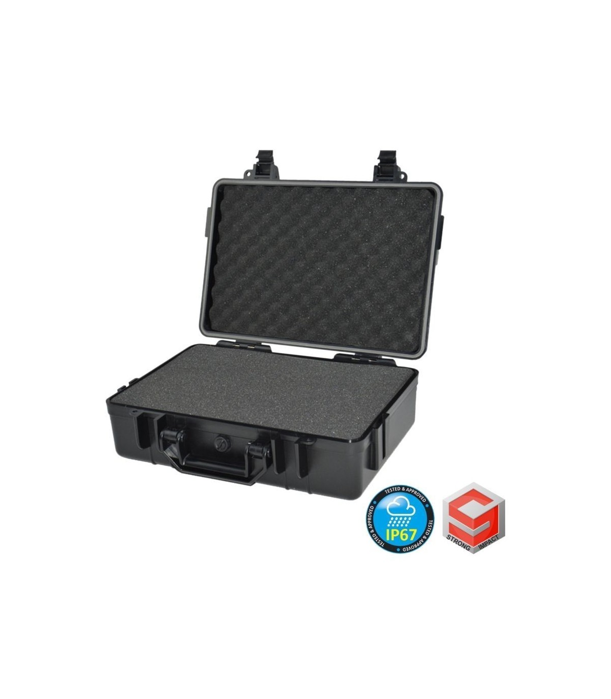 Briefcase waterproof box 390X285X120 w/foam 12"