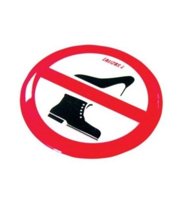 Scheibenrelief verbotene Schuhe Durchmesser 80mm