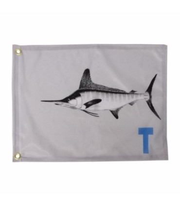Bandeira Deluxe Cinza Tag Espadim Branco 45x35