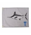 Bandeira Deluxe Cinza Tag Espadim Branco 45x35
