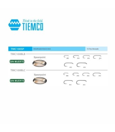 Anzuelo Tiemco TMC-100SPBLC sin muerte Caja 20 unidades