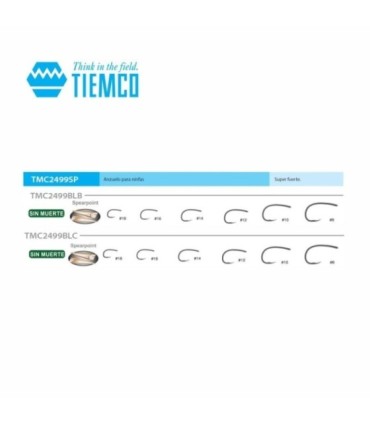 Crochet Tiemco TMC-2499SPBLC sans mort Boîte de 20 unités
