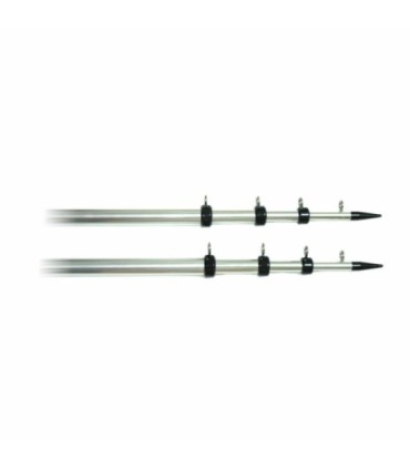 Barra separador tangon telescopico tigress 4,5m 1 1/8" plata