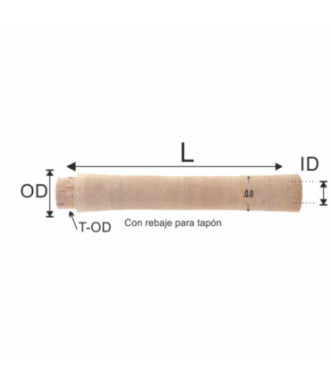 Grip corcho tras RA L177,8 ID8,6 OD25,4 IOD19,4