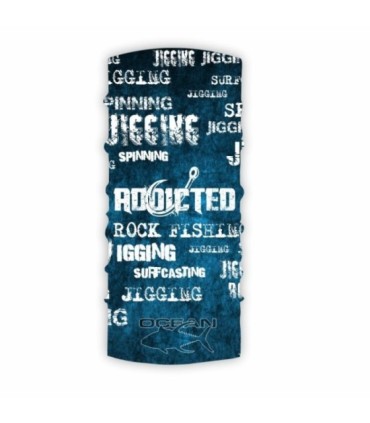 Bandana aquecedor de pescoço Ocean 25x50 Fishing Addicted Blue
