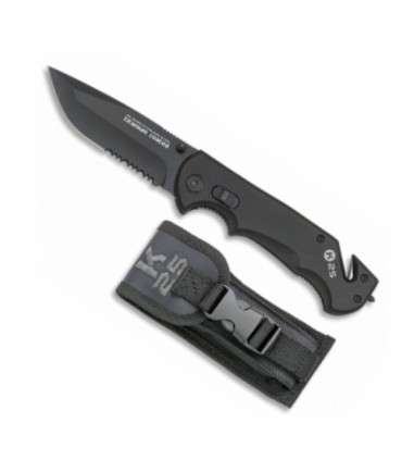 K25 faca de segurança preta com lâmina de bainha 9 cm