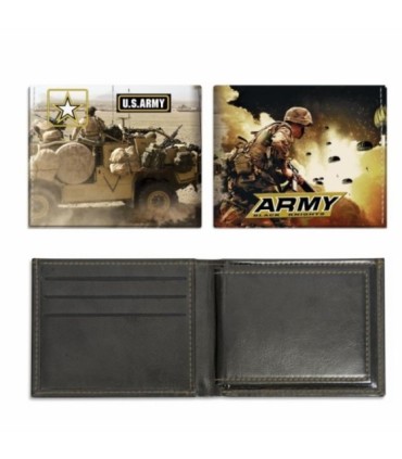 Cartera doble Barbaric polipiel impresa Army