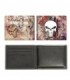 Barbaric double wallet printed leatherette Skull