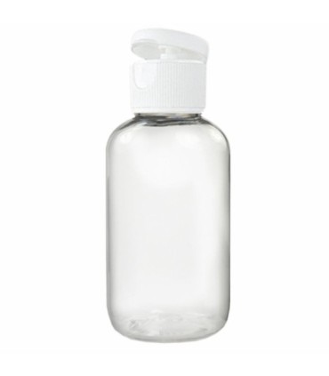 Flacone in PET trasparente da 60ml con tappo Flip top